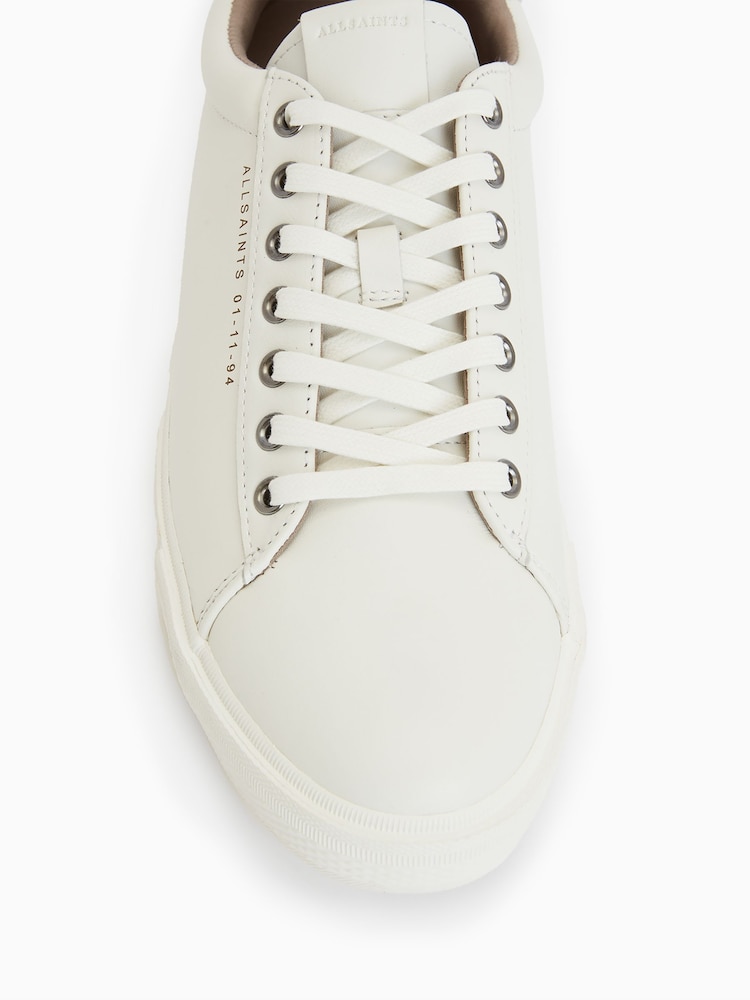 AllSaints White Brody Leather Low Top Trainers - Image 4 of 7