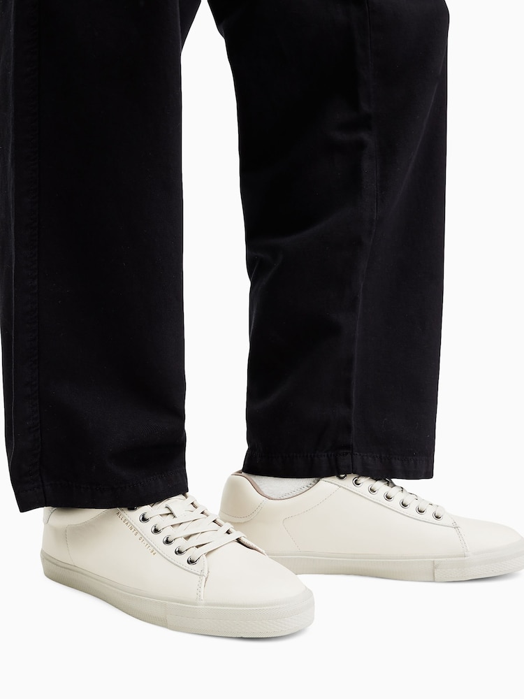 AllSaints White Brody Leather Low Top Trainers - Image 5 of 7