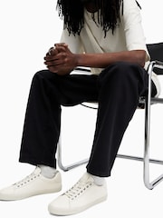 AllSaints White Brody Leather Low Top Trainers - Image 6 of 7