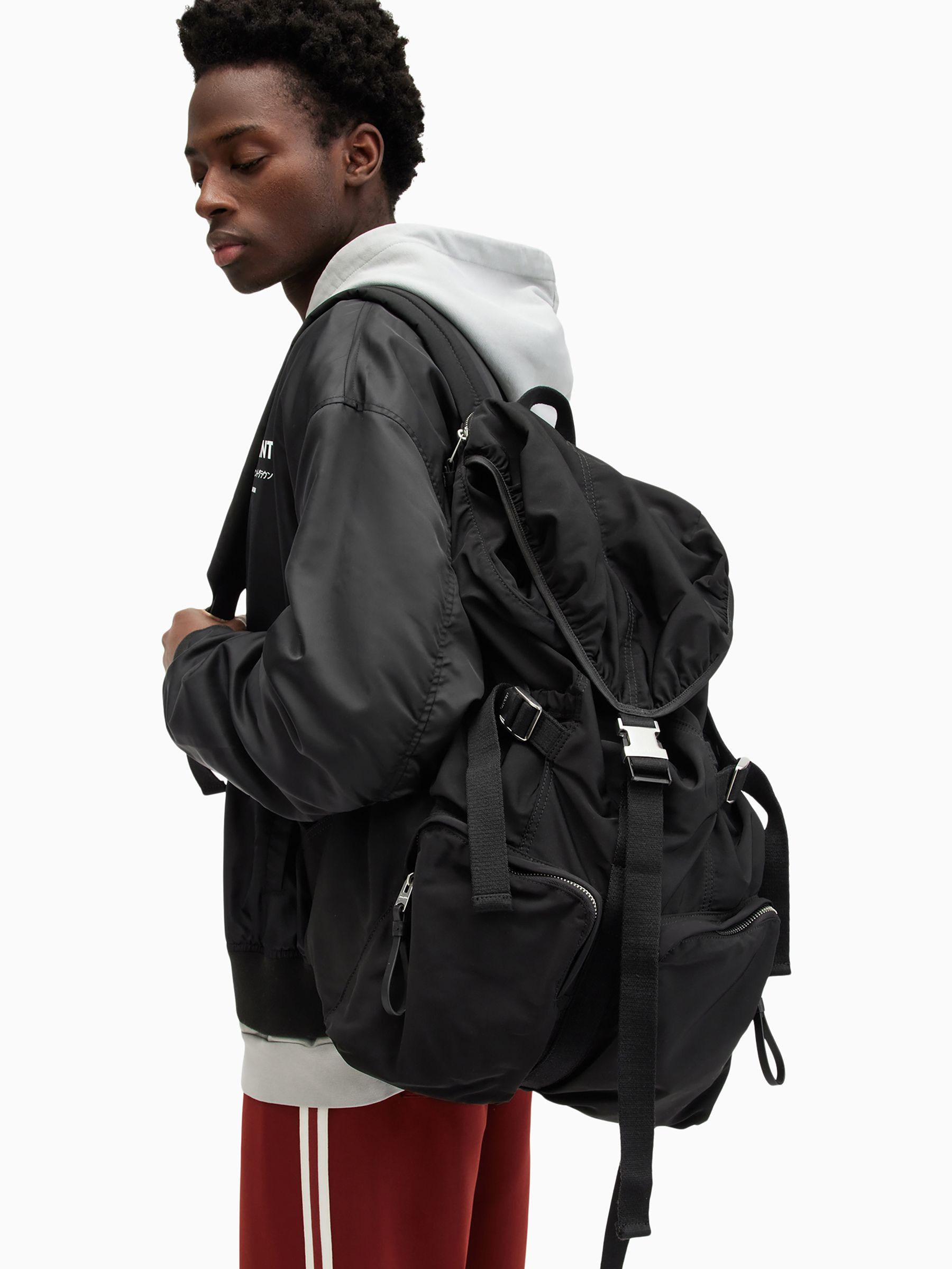 Buy AllSaints Black Ren Hiking Backpack from Next Luxembourg