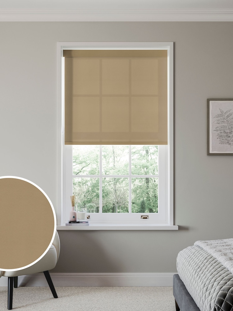 Natural Wheat Simply Plain Made to Measure Roller Blind - Image 1 of 6