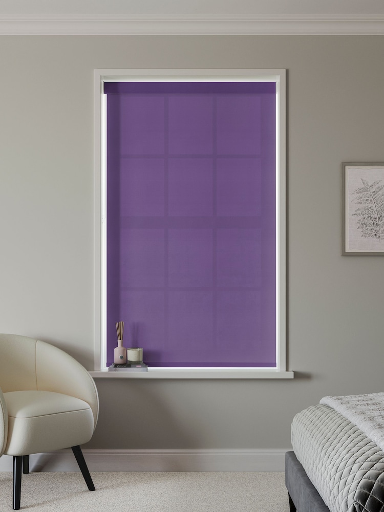 Plum Purple Simply Plain Made to Measure Roller Blind - Image 2 of 6