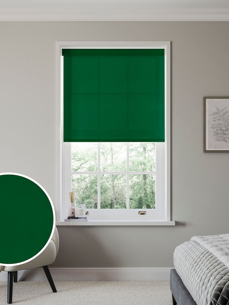 Pine Green Simply Plain Made to Measure Roller Blind - Image 1 of 6