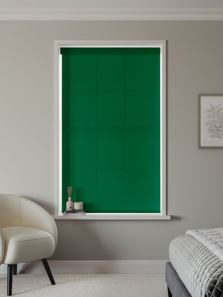 Pine Green Simply Plain Made to Measure Roller Blind - Image 2 of 6