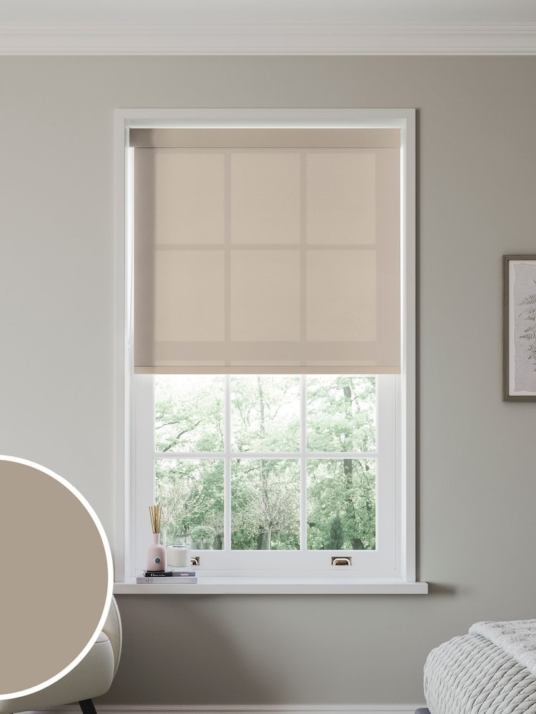 Pebble Natural Simply Plain Made to Measure Roller Blind - Image 1 of 6