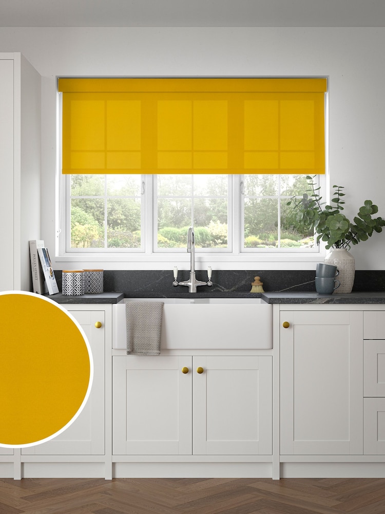 Ochre Yellow Simply Plain Made to Measure Roller Blind - Image 1 of 6