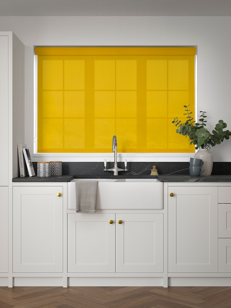 Ochre Yellow Simply Plain Made to Measure Roller Blind - Image 2 of 6