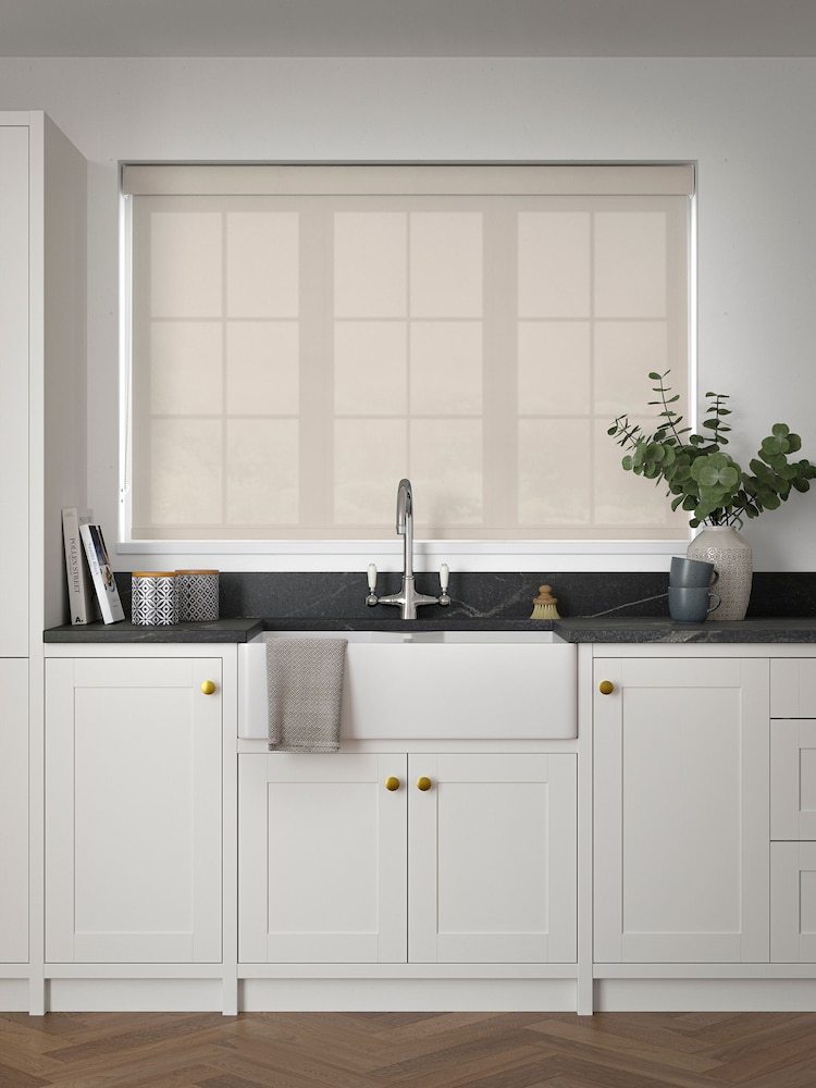 Oatmeal Natural Simply Plain Made to Measure Roller Blind - Image 2 of 6