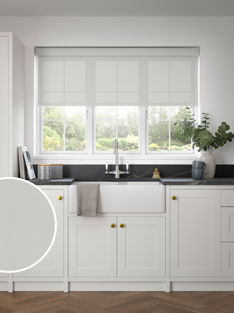 Mist Grey Simply Plain Made to Measure Roller Blind - Image 1 of 6