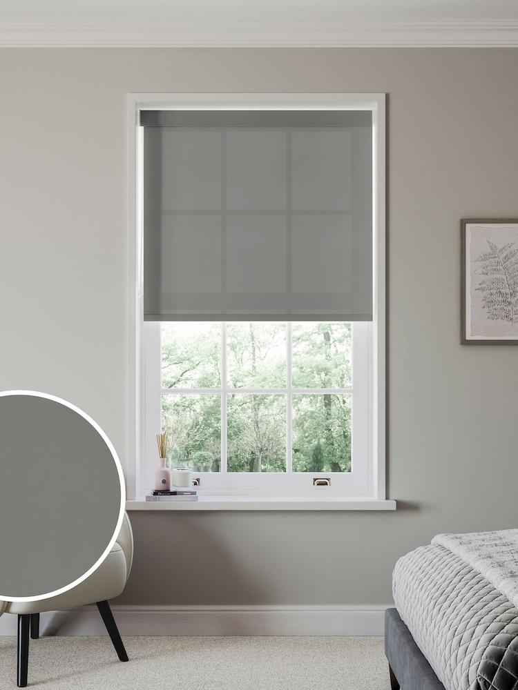 Mercury Grey Simply Plain Made to Measure Roller Blind - Image 1 of 6