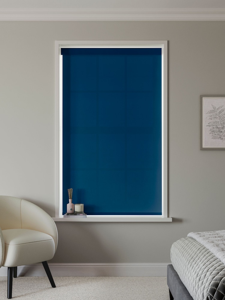 Ink Blue Simply Plain Made to Measure Roller Blind - Image 2 of 6