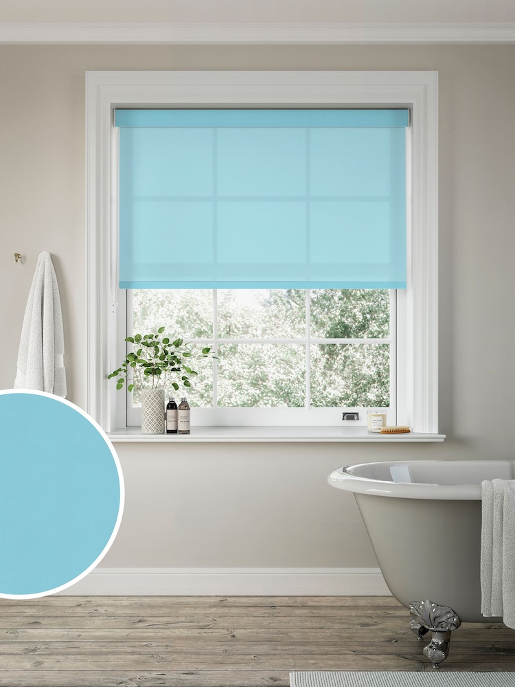 Breeze Blue Simply Plain Made to Measure Roller Blind - Image 1 of 6