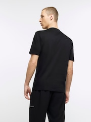 River Island Black Slim Fit Studio Heavyweight 100% Cotton T-Shirt - Image 2 of 6