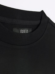 River Island Black Slim Fit Studio Heavyweight 100% Cotton T-Shirt - Image 6 of 6