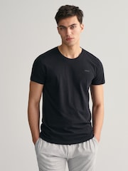 GANT Black/White Crew Neck 100% Cotton T-Shirt 2 Pack - Image 1 of 5