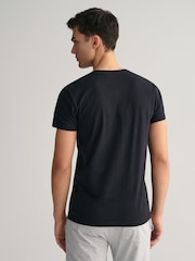 GANT Black/White Crew Neck 100% Cotton T-Shirt 2 Pack - Image 2 of 5
