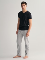 GANT Black/White Crew Neck 100% Cotton T-Shirt 2 Pack - Image 3 of 5