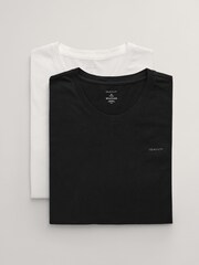 GANT Black/White Crew Neck 100% Cotton T-Shirt 2 Pack - Image 5 of 5