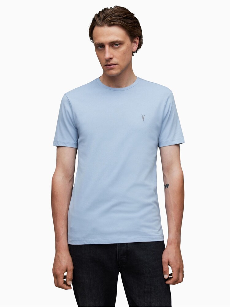 AllSaints Blue 100% Cotton Brace Crew T-Shirts 3 Pack - Image 2 of 7