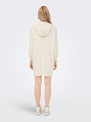 ONLY Cream Knitted Hooded Cosy Lounge Jumper Dress - Image 2 of 6