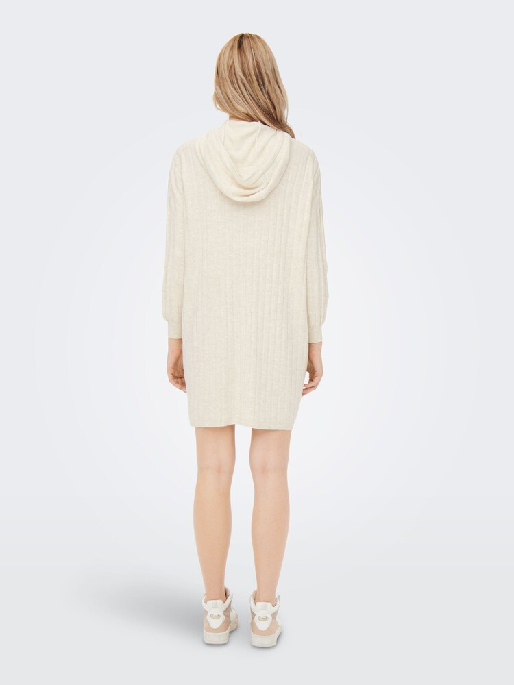 ONLY Cream Knitted Hooded Cosy Lounge Jumper Dress - Image 2 of 6