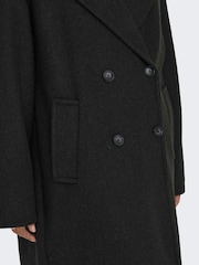 ONLY Dark Grey Double Breasted Button Up Smart Longline Coat - Image 4 of 7