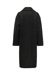 ONLY Dark Grey Double Breasted Button Up Smart Longline Coat - Image 7 of 7