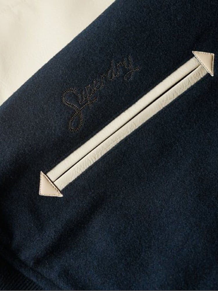 Blau - Superdry Varsity Bomberjacke im College-Stil - Bild 5 von 5