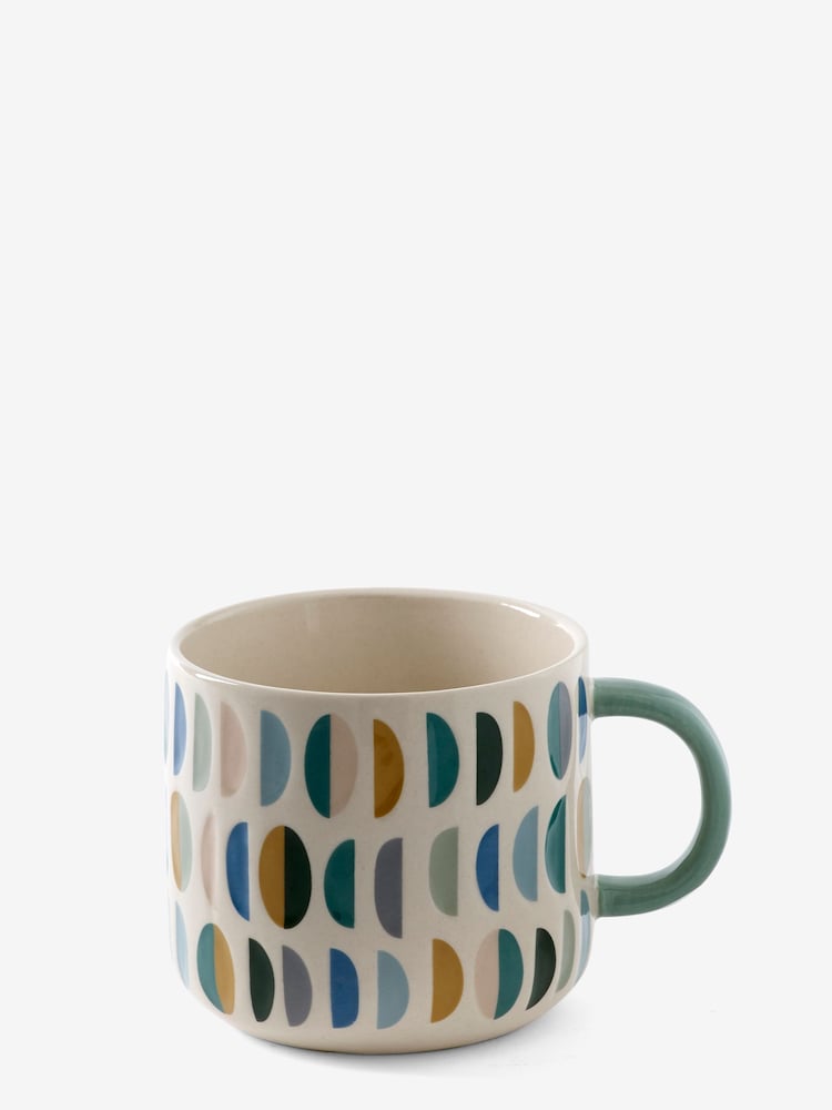 Teal Blue Bright Patterned Mug - Image 3 of 3 Teal Blue Bright Patterned Mug - Image 3 of 3