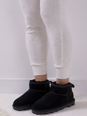 Just Sheepskin™ Black Ladies Mini Grace Sheepskin Boots - Image 1 of 5