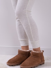 Just Sheepskin™ Brown Ladies Mini Grace Sheepskin Boots - Image 1 of 5