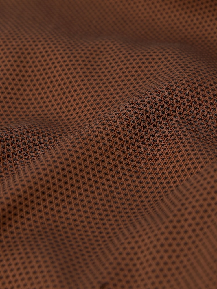 Rust Brown Slim Fit Single Cuff Signature Trimmed Shirt - Image 10 of 10
