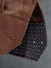 Rust Brown Slim Fit Single Cuff Signature Trimmed Shirt - Image 9 of 10