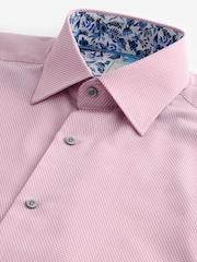 Light Pink Regular Fit Trimmed Easy Care Double Cuff Shirt - Image 10 of 10