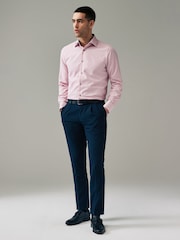Light Pink Regular Fit Trimmed Easy Care Double Cuff Shirt - Image 2 of 10