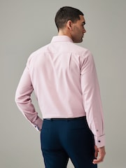 Light Pink Regular Fit Trimmed Easy Care Double Cuff Shirt - Image 3 of 10