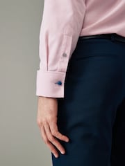 Light Pink Regular Fit Trimmed Easy Care Double Cuff Shirt - Image 7 of 10