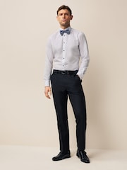 White/Dusky Blue Slim Fit Single Cuff Occasion Shirt And Bow Tie Set - Image 2 of 7