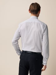 White/Dusky Blue Slim Fit Single Cuff Occasion Shirt And Bow Tie Set - Image 3 of 7