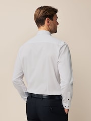 White/Neutral Brown Slim Fit Single Cuff Occasion Shirt And Bow Tie Set - Image 2 of 5