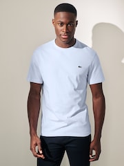 Голубой - Lacoste Regular Fit Sports 100% Cotton T-Shirt - Image 1 of 6