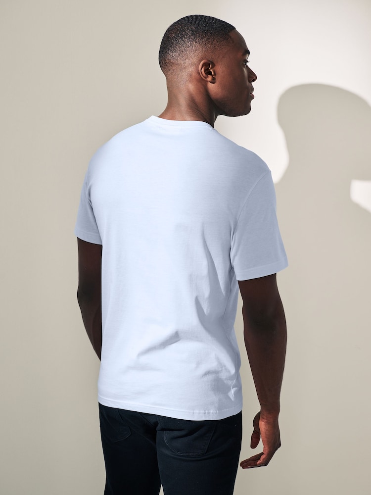 Голубой - Lacoste Regular Fit Sports 100% Cotton T-Shirt - Image 2 of 6