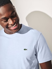 Голубой - Lacoste Regular Fit Sports 100% Cotton T-Shirt - Image 3 of 6