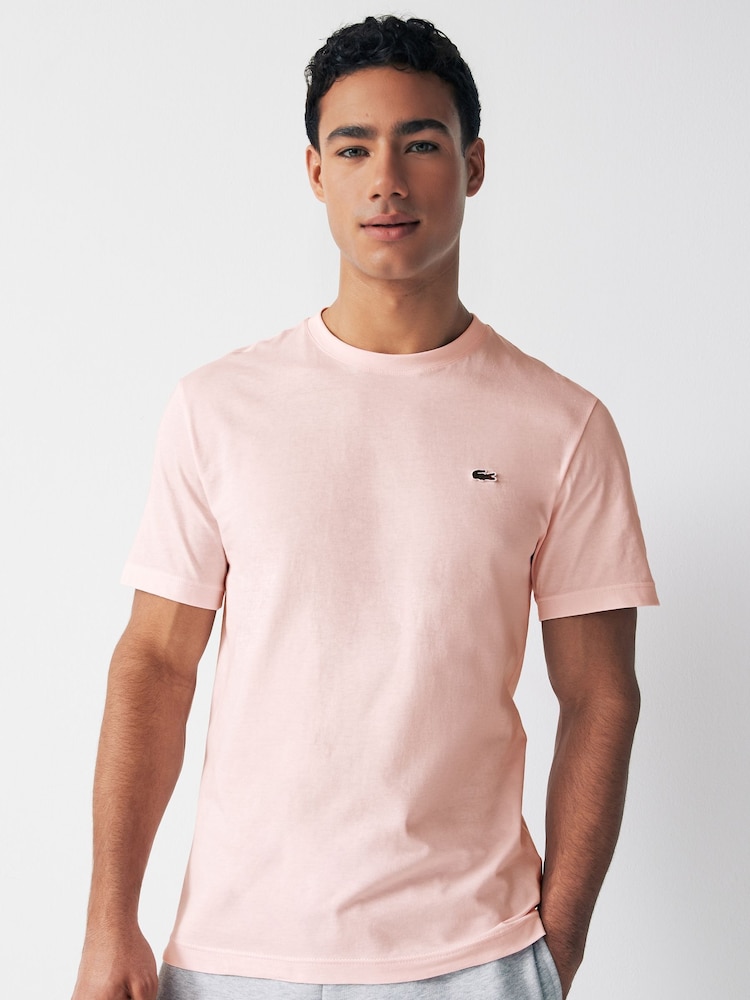 Розовый - Lacoste спортивная футболка из 100% хлопка - Изображение 1 из 6
