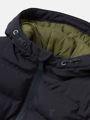 Joules Kids' Padwell Navy Blue Waterproof Padded Coat with Hood - Image 3 of 7