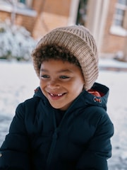 Joules Kids' Padwell Navy Blue Waterproof Padded Coat with Hood - Image 7 of 7