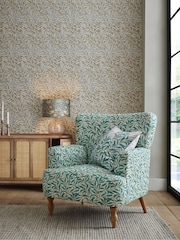 Clarke & Clarke William Morris Willow Boughs Teal Aurelio Accent Chair - Image 1 of 7