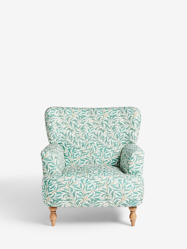 Clarke & Clarke William Morris Willow Boughs Teal Aurelio Accent Chair - Image 2 of 7