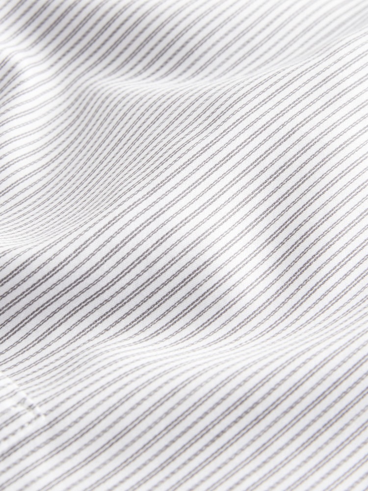 Grey EDIT Relaxed Fit 100% Cotton Single Cuff Striped Oxford Shirt - Image 8 of 8
