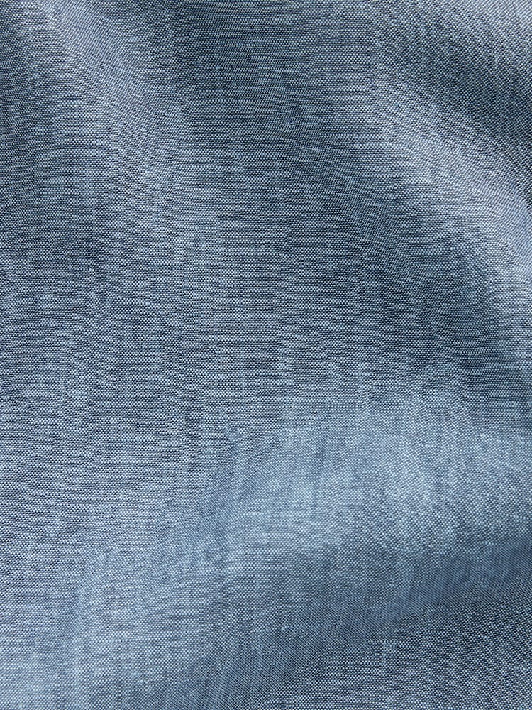 Navy Blue Regular Fit Signature Baird McNutt Irish 100% Linen Trimmed Oxford Shirt - Image 9 of 9
